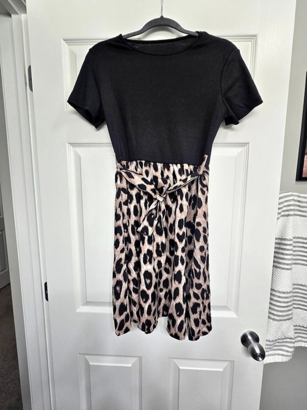 Black & Pink Animal Print Mini Dress